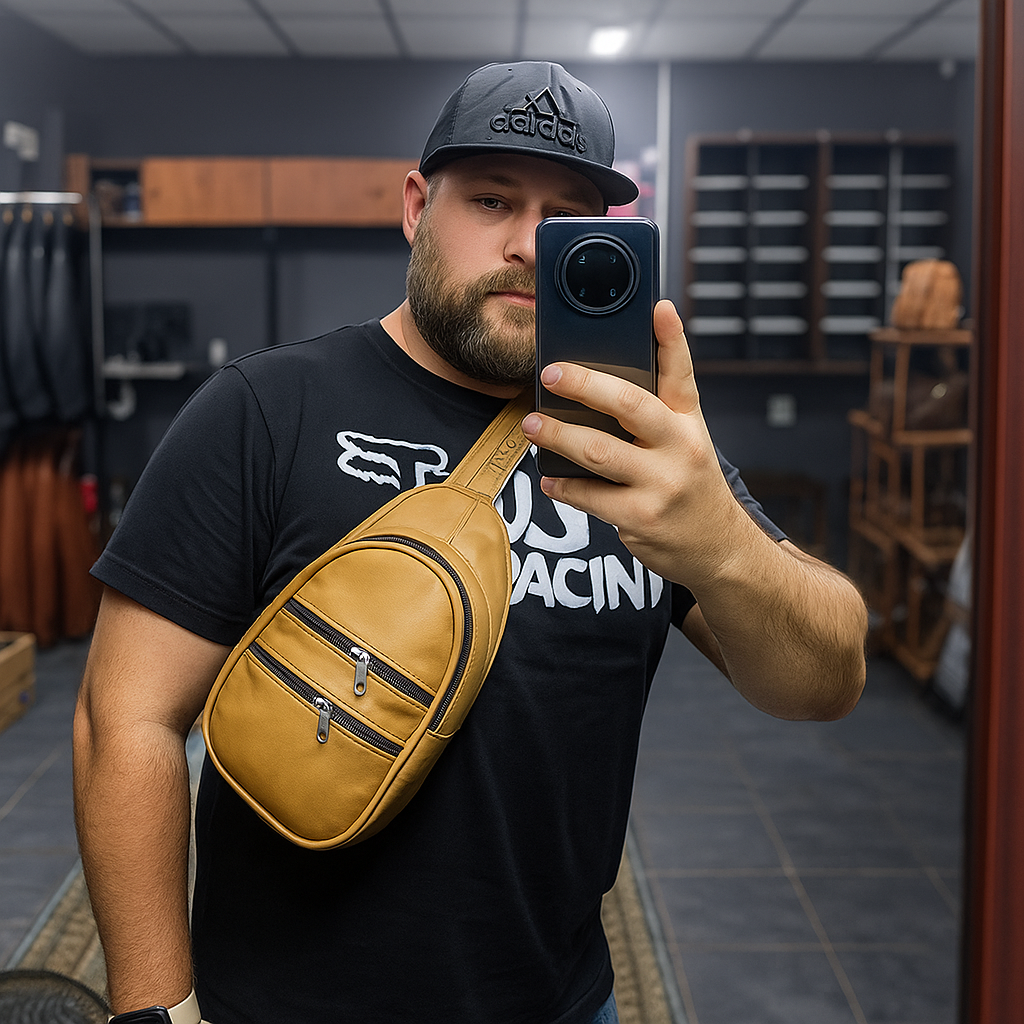 Exotic leather shoulder bag